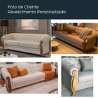 Sofá 332cm 4 Lugares Bipartido West Courino Marrom | Linho Al